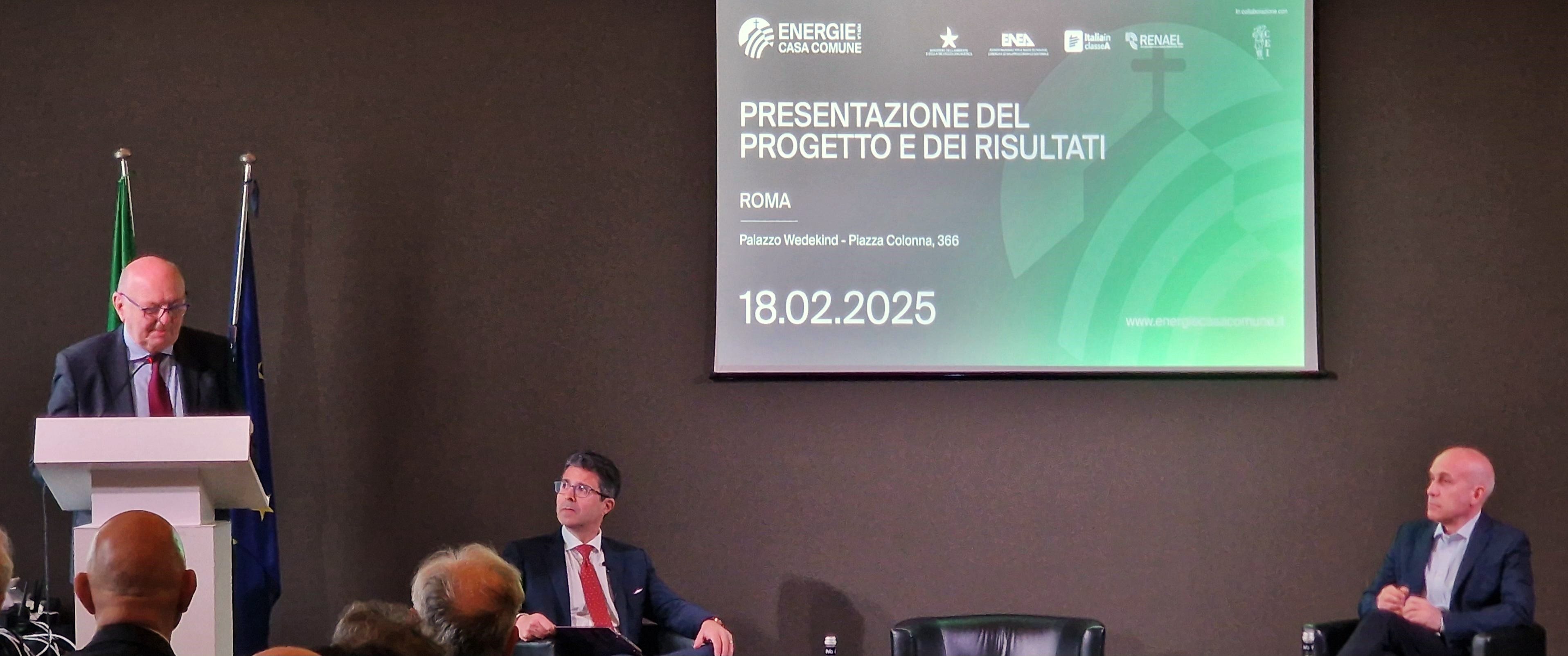 Energia: presentati a Roma risultati del progetto ‘Energie per la Casa Comune’